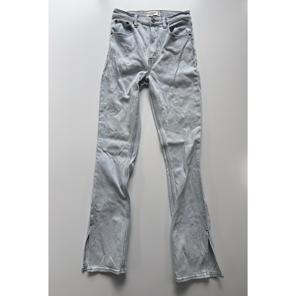 Abercrombie & Fitch Slim‎ Straight Ultra High Rise Jeans Womens 26/2L Vent Hem